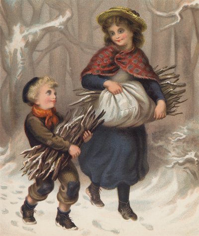 El niño del leñador (cromolito) de English School