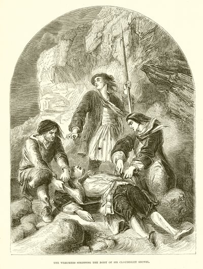 Los saqueadores despojando el cuerpo de Sir Cloudesley Shovell de English School