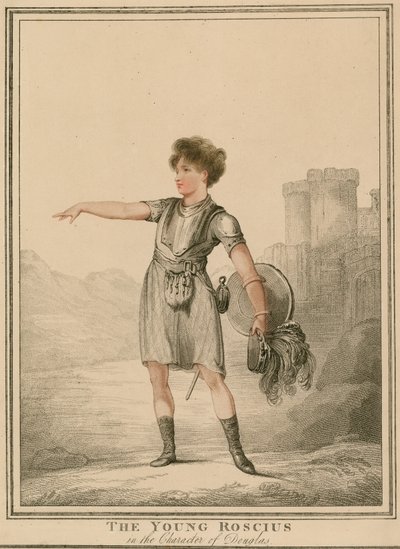 El joven Roscius en el personaje de Douglas de English School