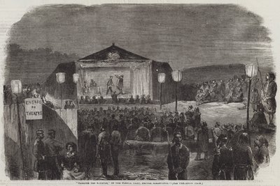 "Teatro de los Zuavos," en el campamento francés, antes de Sebastopol (grabado) de English School