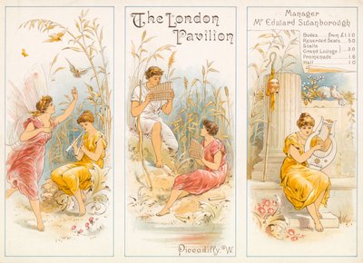 Programa de teatro, The London Pavilion, Piccadilly de English School