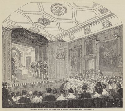 Representación teatral en la sala Rubens, en el castillo de Windsor de English School