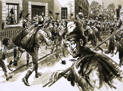 Theodore Hooke se venga de una mujer en una tranquila calle de Londres de English School