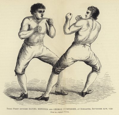 Tercera pelea entre Daniel Mendoza y George Humphries, en Doncaster, 29 de septiembre de 1790, de un cuadro original de English School