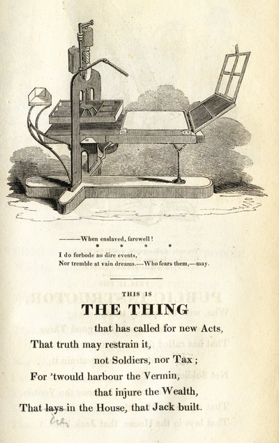 Esto es lo que hay, ilustración de La Casa Política que Jack Construyó por William Hone, publicado en 1819 de English School