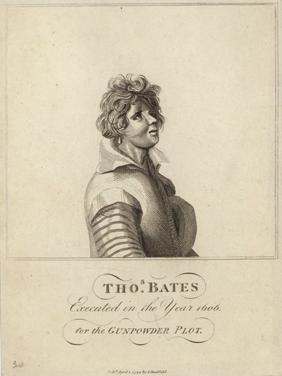 Thomas Bates ejecutado en el año 1606 por la Conspiración de la Pólvora de English School