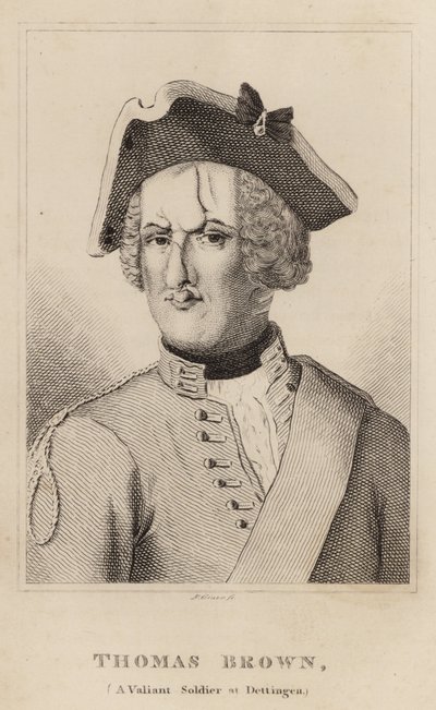 Thomas Brown, Un Soldado Valiente en Dettingen de English School
