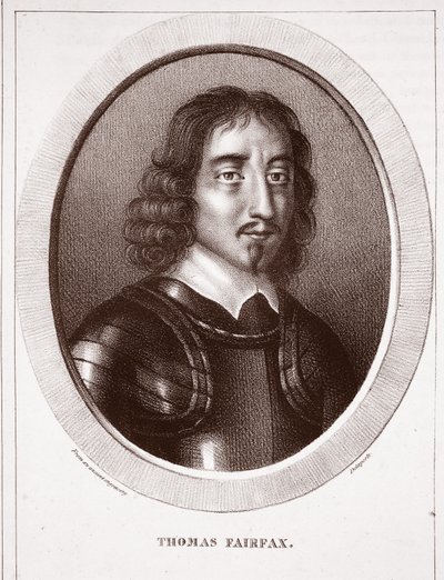 Thomas Fairfax, atribuido a Delaporte, grabado por de Ducarme de English School