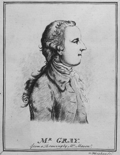 Thomas Gray, dibujado por William Henshaw de English School