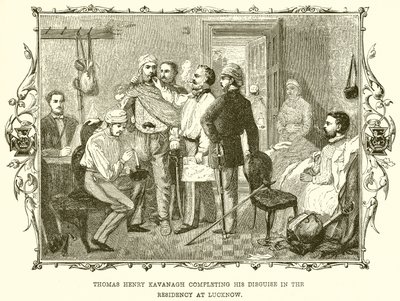 Thomas Henry Kavanagh completando su disfraz en la Residencia de Lucknow de English School