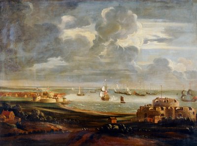 Tres castillos en los Downs (óleo sobre lienzo) de English School