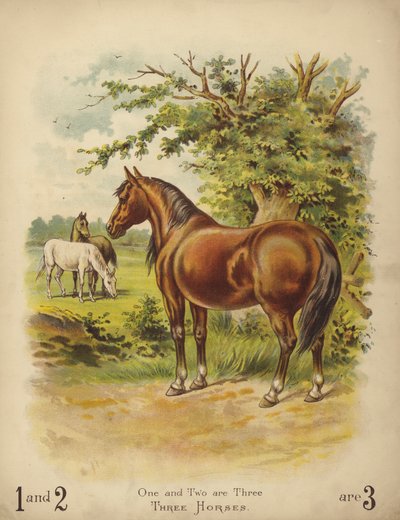 Tres caballos (cromolito) de English School