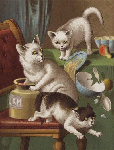 Tres gatitos ladrones (chromolitho) de English School
