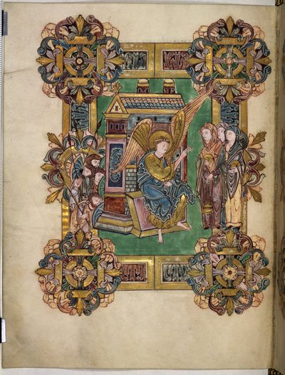 Las Tres Marías en el Sepulcro, del Bendicional de San Æthelwold, c.963-984 de English School