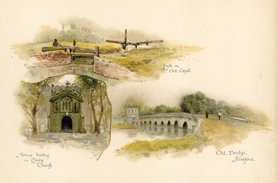 Tres vistas de Stratford-upon-Avon de Shakespeare de English School