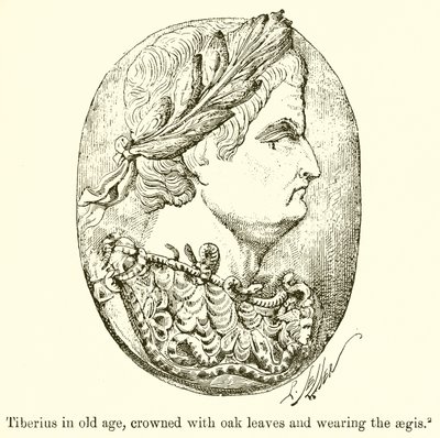 Tiberio en la Vejez, Coronado con Hojas de Roble y llevando el Égida de English School