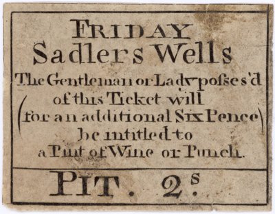Entrada para el viernes en Sadlers Wells de English School