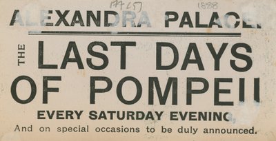 Entrada para Los Últimos Días de Pompeya en el Alexandra Palace de English School