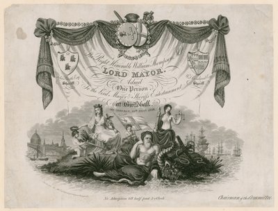 Entrada para la fiesta del alcalde el 10 de noviembre de 1828 de English School