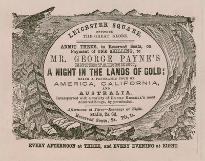 Entrada para la presentación de Mr. George Payne Una Noche en las Tierras del Oro de English School