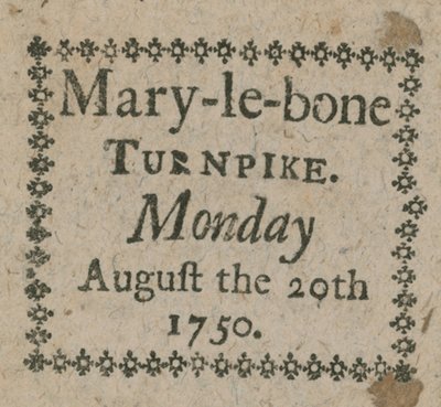Boleto para el Peaje de Mary-le-Bone de English School