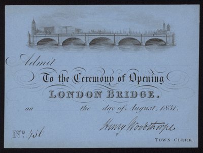 Entrada a la inauguración del Puente de Londres de English School