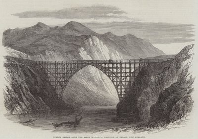Puente de madera sobre el río Wai-Au-Ua, provincia de Nelson, Nueva Zelanda de English School
