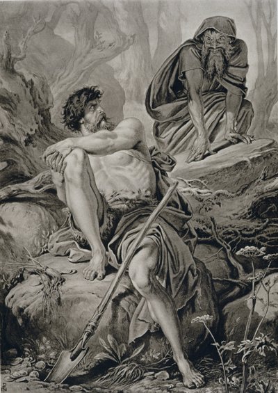Timón y Apemantus, de Timón de Atenas de William Shakespeare (1564-1616) de English School