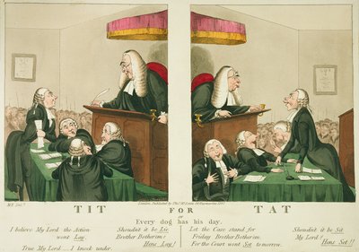 Ojo por ojo, o cada perro tiene su día, publicado por Thomas McLean, Londres, 1827 de English School