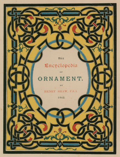 Portada. Ilustración para The Encyclopedia of Ornament (litografía en color) de English School