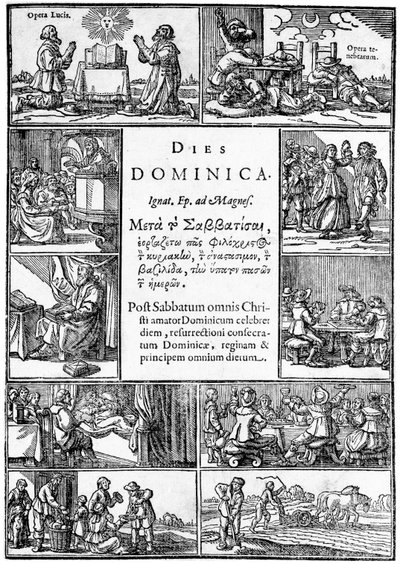 Página de título de Dies Dominica de Thomas Young, 1639 de English School