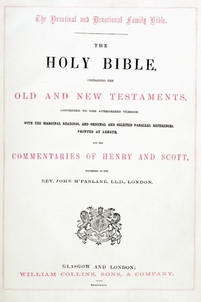 Página de título de La Santa Biblia de English School