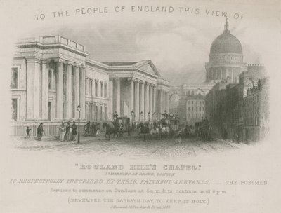 A la gente de Inglaterra esta vista de la Capilla de Rowland Hill de English School