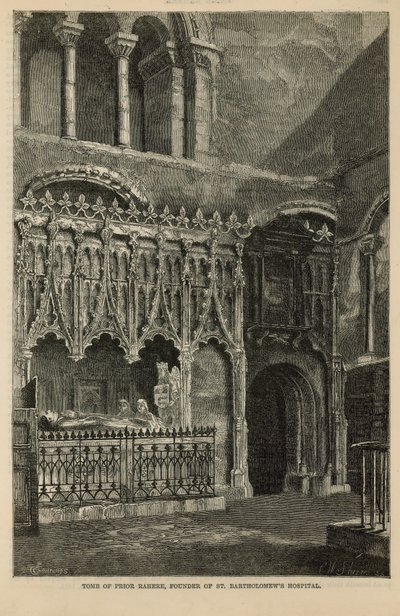 Tumba del Prior Rahere, fundador del Hospital de San Bartolomé de English School