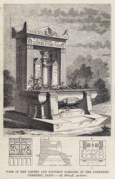 Tumba de las familias Lepere y Hittorff, en el Cementerio del Norte, París de English School
