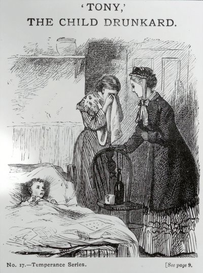 Tony, el niño borracho, c.1860 de English School
