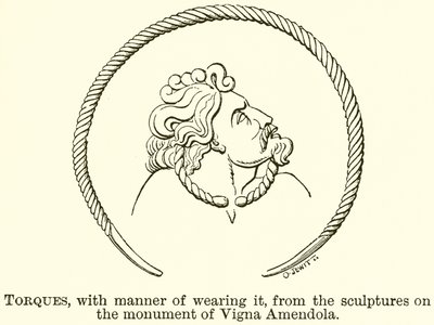 Torques, with Manner of Wearing it, from the Sculptures on the Monument of Vigna Amendola (grabado) de English School