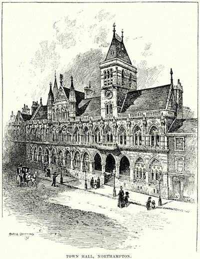 Ayuntamiento de Northampton (grabado) de English School