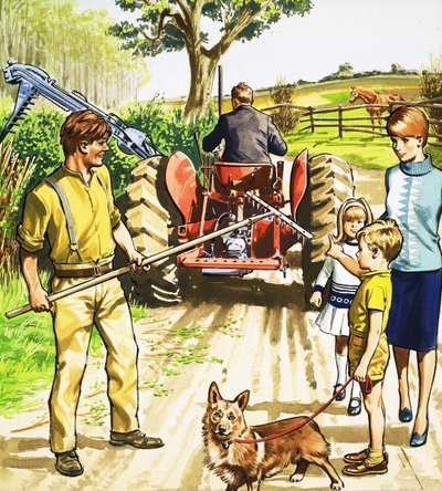 Conductor de tractor y cortacésped de English School
