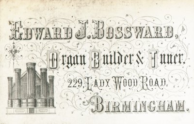 Tarjeta comercial, Edward J Bossward de English School
