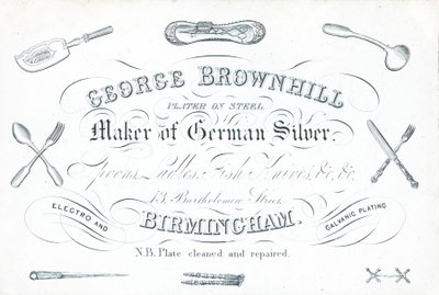 Tarjeta comercial, George Brownhill de English School