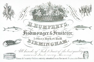 Tarjeta comercial, H Humphreys de English School