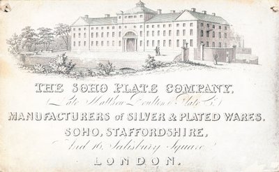 Tarjeta comercial, The Soho Plate Company de English School