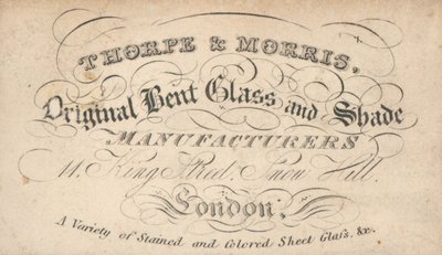Tarjeta comercial, Thorpe & Morris de English School