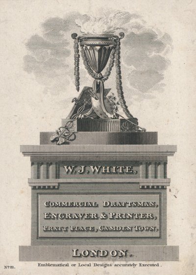 Tarjeta comercial, W J White de English School