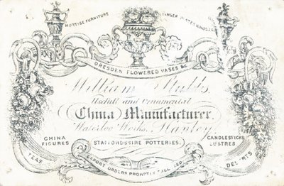 Tarjeta comercial, William Stubbs de English School