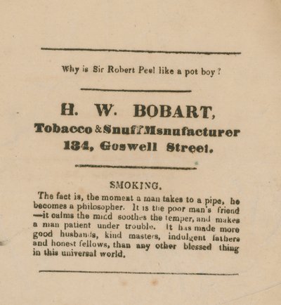Tarjeta comercial de H W Bobart de English School