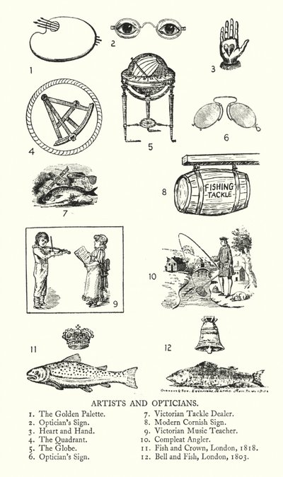 Letreros comerciales: Artistas y ópticos de English School