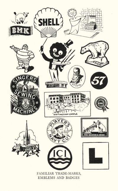 Señales comerciales: Marcas, emblemas y distintivos familiares (litografía) de English School