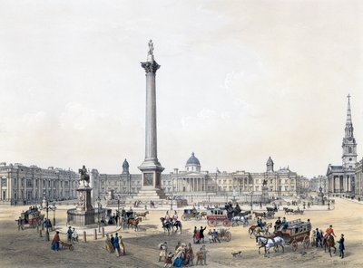 Trafalgar Square con la National Gallery y la iglesia de St. Martin de English School